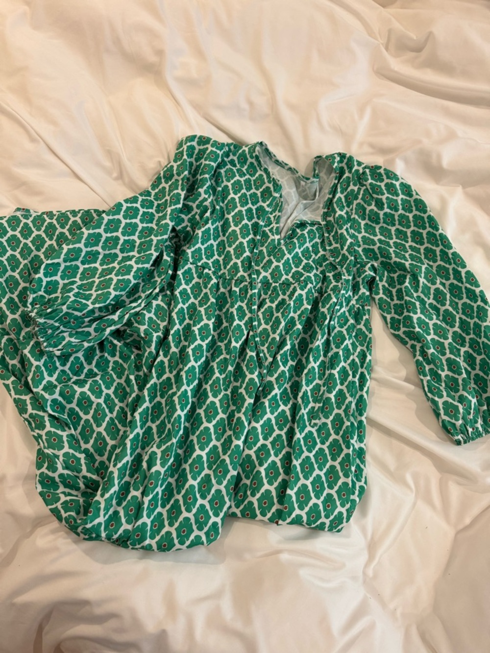 Green Floral Geometric Maxi Dress - Women's